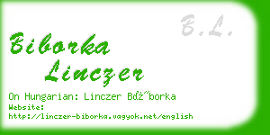 biborka linczer business card